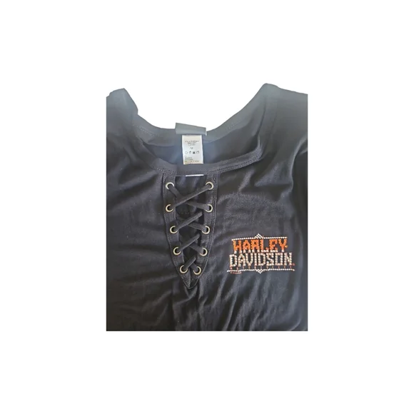 Women's Harley Davidson Short Sleeve Bling T-Shirt - Picture 7 of 9